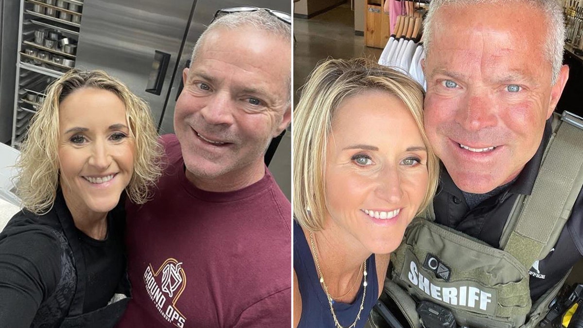 Chris and Shannon Smith pose for selfies.