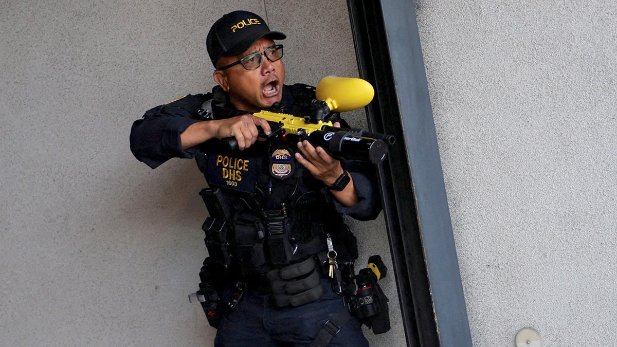 Police officer speaking 