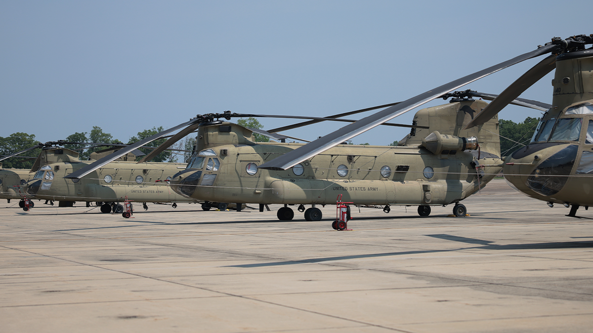 chinook helicopters on tarmac